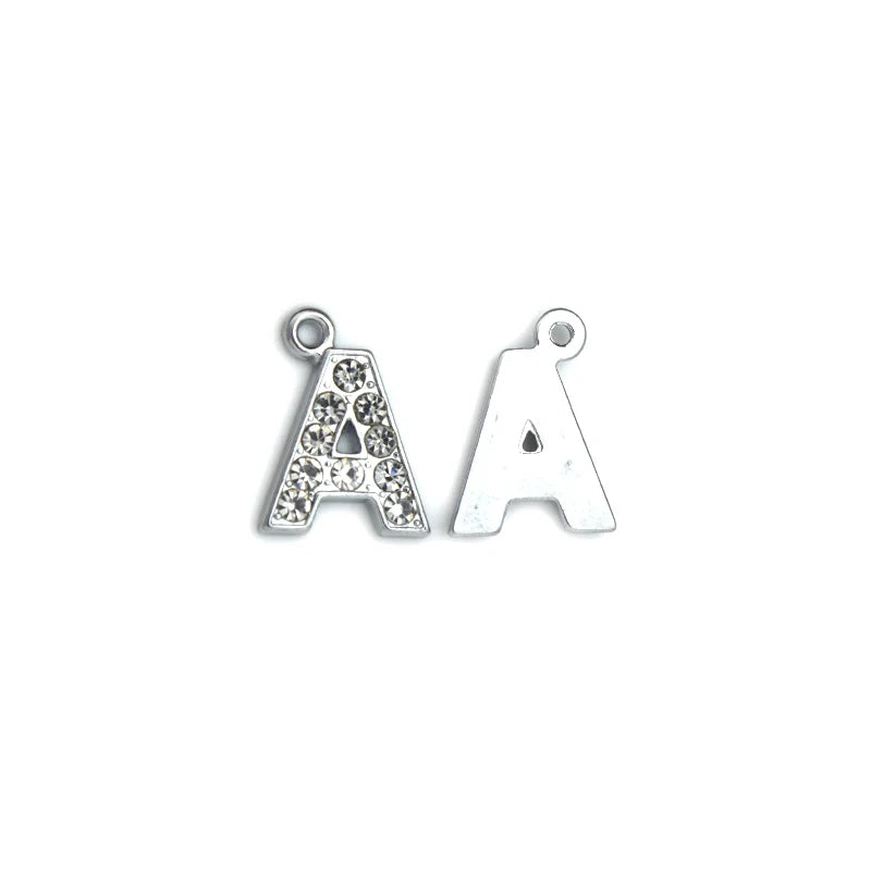 Letters Charms Pendant Rhinestone Zinc Alloy Fit Necklace Bracelet Anklet