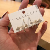 Geometric Cross Star Moon Unicorn Rhinestone Earrings Set