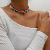 Boho Resin Seeds Beads Necklaces Choker Collars for Women Party Jewelry