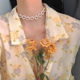 Geometric Hollow Link Chain Choker Necklace for Women
