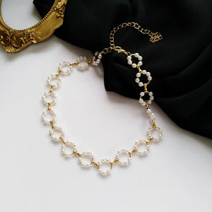 Geometric Hollow Link Chain Choker Necklace for Women