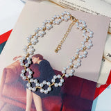 Geometric Hollow Link Chain Choker Necklace for Women