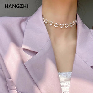 Geometric Hollow Link Chain Choker Necklace for Women