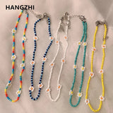 Daisy Flower Beads Choker Necklace Set for Women Girls