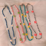 Daisy Flower Beads Choker Necklace Set for Women Girls