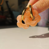 Colorful Flower Acrylic Resin Hoop Earrings for Women