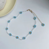 Crystal Daisy Flower Beaded Choker Necklace for Women Girls