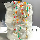 Crystal Daisy Flower Beaded Choker Necklace for Women Girls