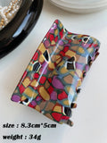 Colorful Checkered Lattice Acrylic Hair Claw Clips for Women