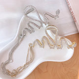 Snake Wave Rhinestone Hair Clip Tassel Accessory