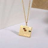 Purple Rhinestone Calendar Pendant Necklace Vintage Jewelry