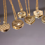 Vintage Moon Star Rhinestone Pendant Necklace