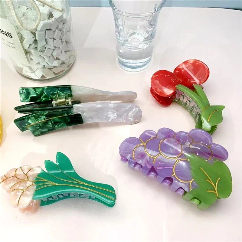 Summer Fruit Ponytail Hair Clip Colorful Accessories for Women Girls