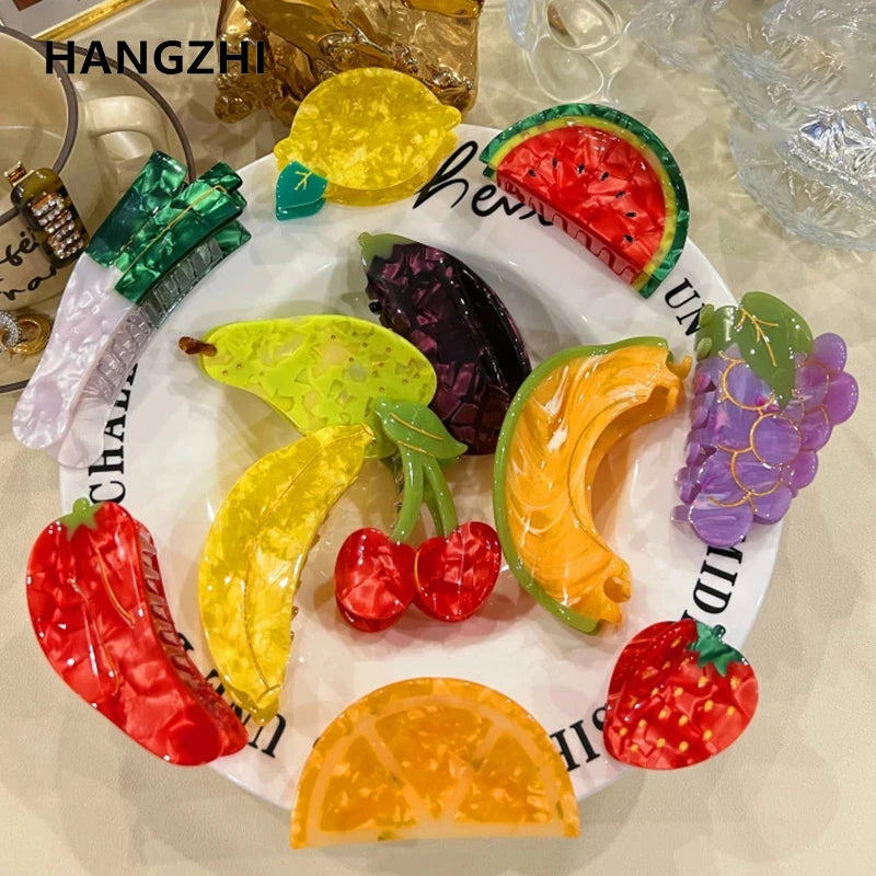 Summer Fruit Ponytail Hair Clip Colorful Accessories for Women Girls