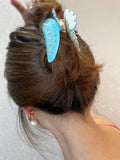 Rhinestone Acrylic Hair Claw Geometric Shark Clip