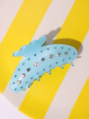 Rhinestone Acrylic Hair Claw Geometric Shark Clip