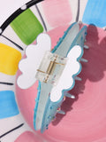 Rhinestone Acrylic Hair Claw Geometric Shark Clip