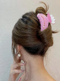 Rhinestone Acrylic Hair Claw Geometric Shark Clip