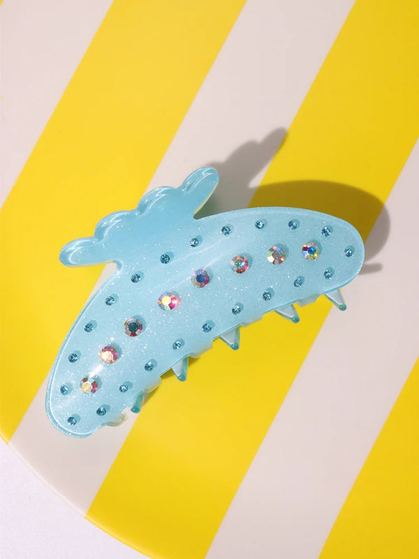 Rhinestone Acrylic Hair Claw Geometric Shark Clip