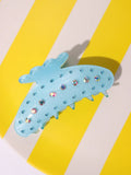 Rhinestone Acrylic Hair Claw Geometric Shark Clip