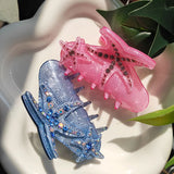 Colorful Rhinestone Starfish Hair Clip for Women