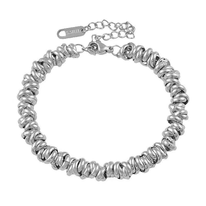Irregular Circle Chain Bracelet Titanium Steel Vintage Women Jewelry