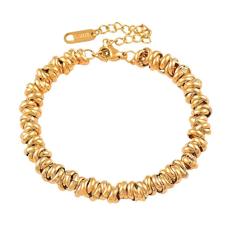 Irregular Circle Chain Bracelet Titanium Steel Vintage Women Jewelry