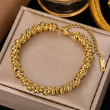 Irregular Circle Chain Bracelet Titanium Steel Vintage Women Jewelry