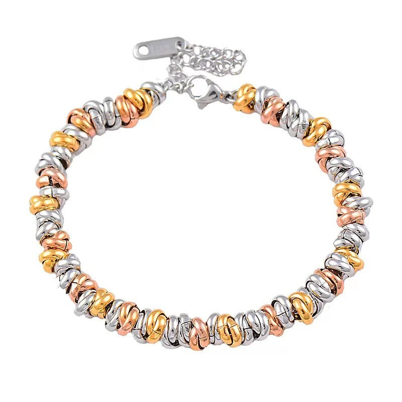 Irregular Circle Chain Bracelet Titanium Steel Vintage Women Jewelry