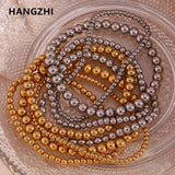 Vintage Silver Beaded Elastic Bracelet for Women