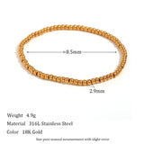 Vintage Silver Beaded Elastic Bracelet for Women