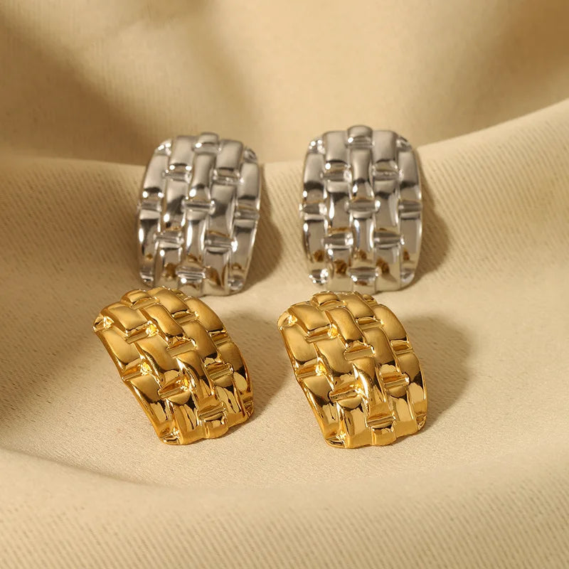 Irregular Wrinkle Stud Earrings Vintage Party Jewelry