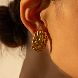 Irregular Wrinkle Stud Earrings Vintage Party Jewelry