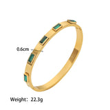 Vintage Zircon Geometric Open Bracelet for Women