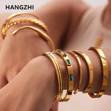 Vintage Zircon Geometric Open Bracelet for Women