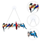 Bird Stained Glass Suncatcher Window Decor Panel Wall Pendant Acrylic Crystal