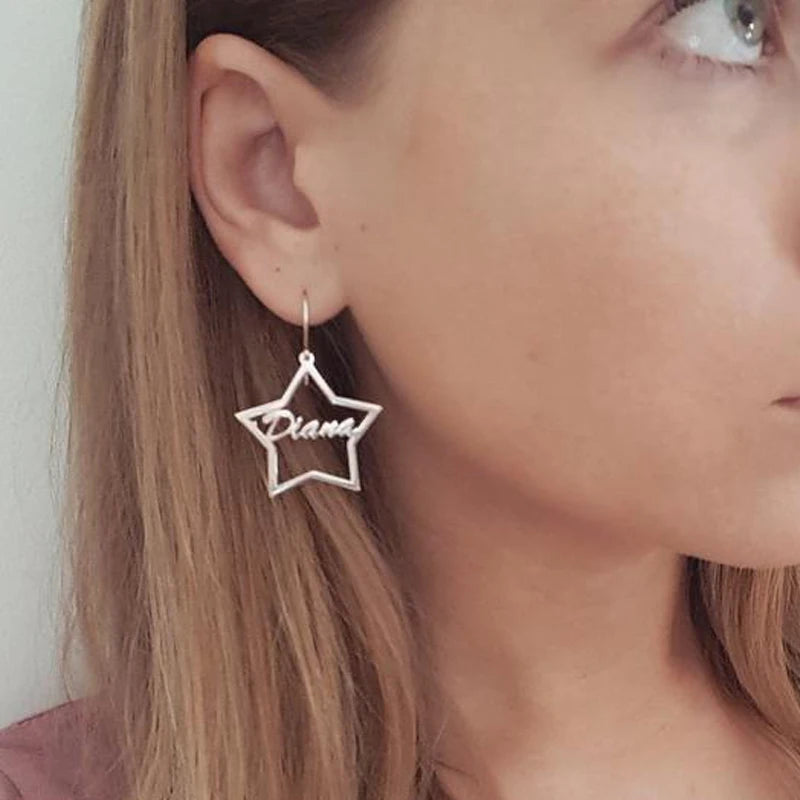 Personalized Name Earrings Geometric Drop Earings Bijoux Femme