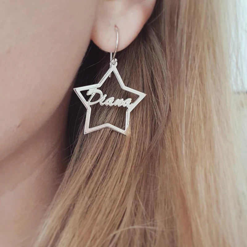 Personalized Name Earrings Geometric Drop Earings Bijoux Femme