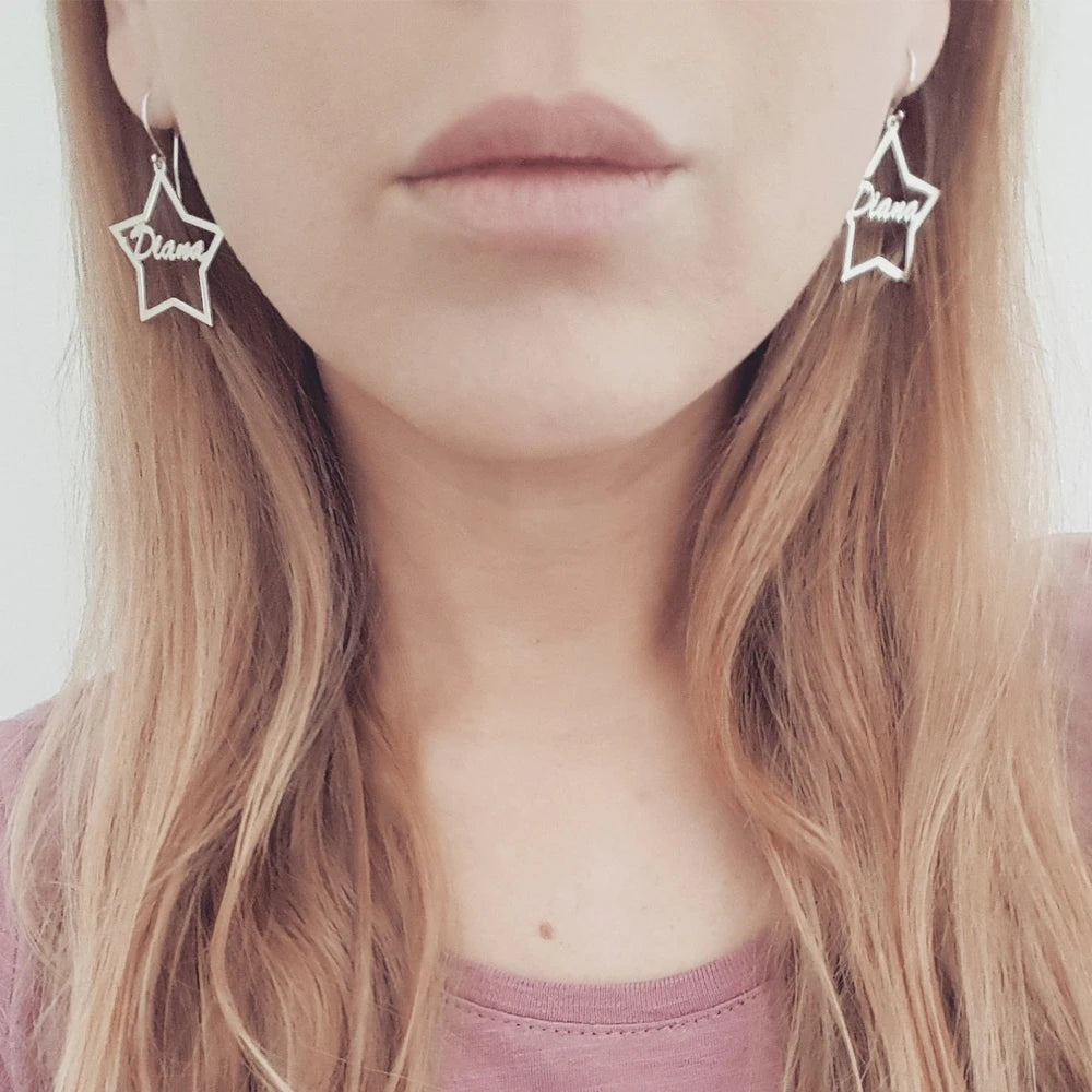Personalized Name Earrings Geometric Drop Earings Bijoux Femme