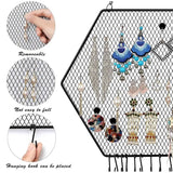 Hexagon Hanging Earring Holder with Hanging Hooks for Necklaces