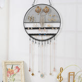 Earring Holder Wall Mounted Jewelry Organizer Grid Display Hooks Black