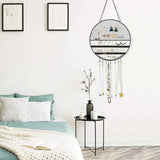 Earring Holder Wall Mounted Jewelry Organizer Grid Display Hooks Black