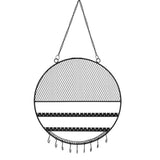 Earring Holder Wall Mounted Jewelry Organizer Grid Display Hooks Black