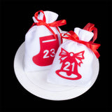Christmas Advent Calendar Countdown Bag with Clips Stickers 24PCS