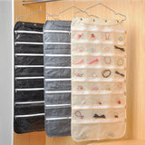 Double Sided Hanging Jewelry Organizer 80Grids Necklace Bracelet Earring Storage