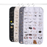 Double Sided Hanging Jewelry Organizer 80Grids Necklace Bracelet Earring Storage