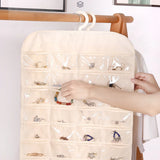 Double Sided Hanging Jewelry Organizer 80Grids Necklace Bracelet Earring Storage