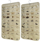 Double Sided Hanging Jewelry Organizer 80Grids Necklace Bracelet Earring Storage
