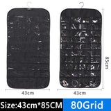 Double Sided Hanging Jewelry Organizer 80Grids Necklace Bracelet Earring Storage