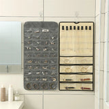 Double Sided Hanging Jewelry Organizer with Pocket